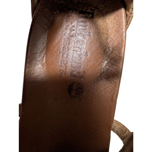 Timberland Sandals Womens Size 9.5 Earthkeepers T-Strap Brown Leather Adjustable - Picture 8 of 8